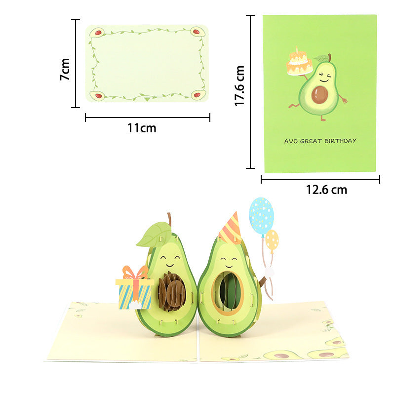 Hand in Hand Avocado 3D Pop-Up Birthday Greeting Card
