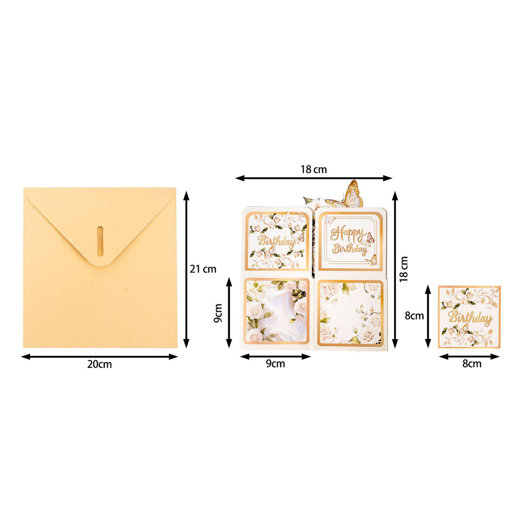 Surprise Rose & Butterfly 3D Birthday Pop-Up Premium Gift Card