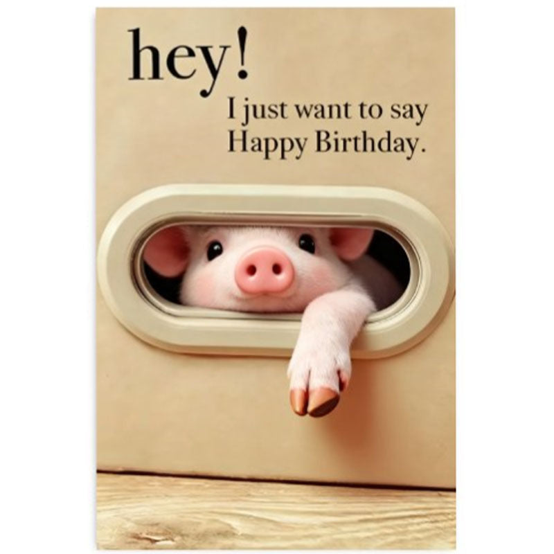 Cute Peeking Animal Happy Birthday Greeting Card