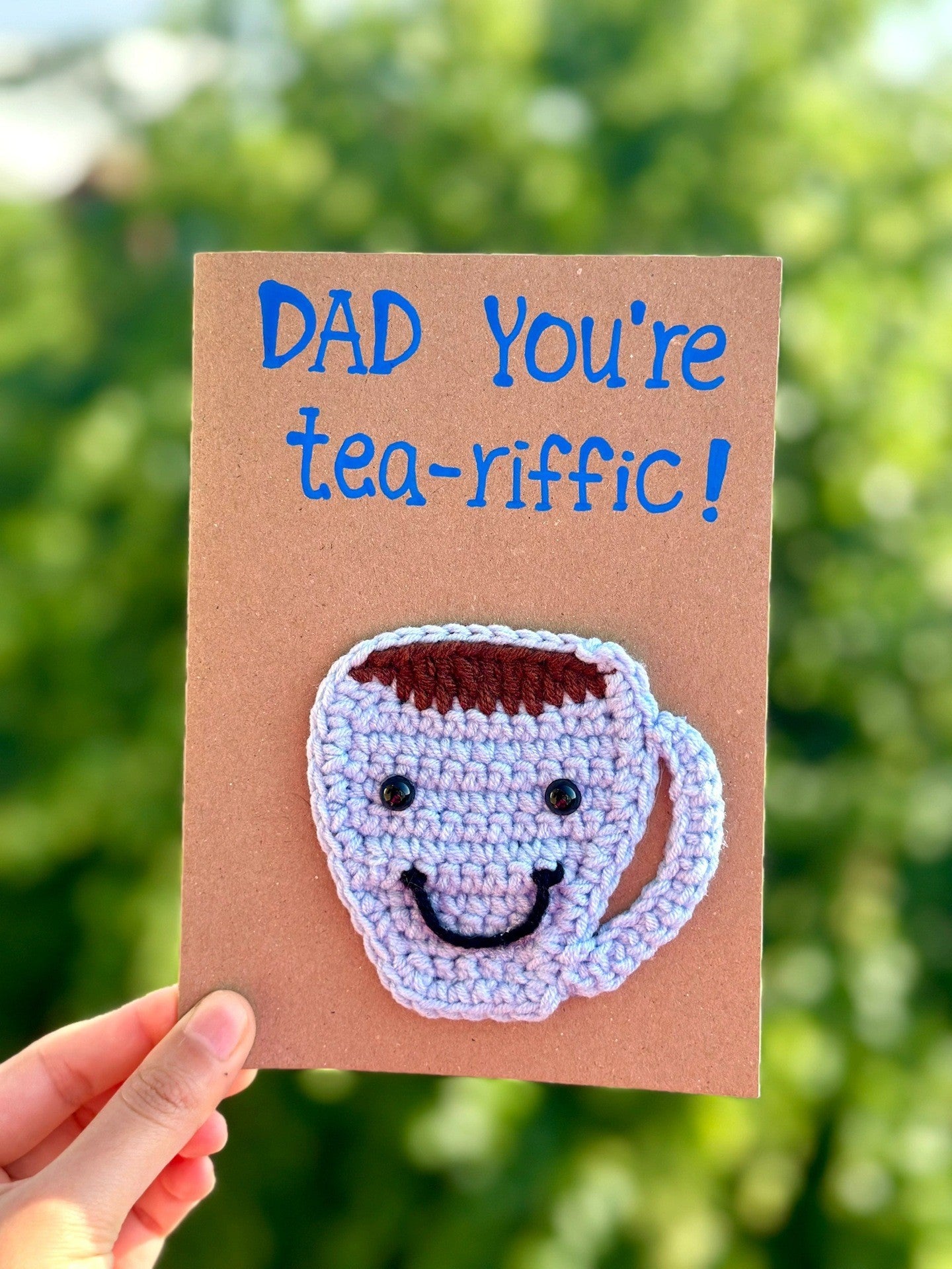 Hand stitched greeting card for fathers