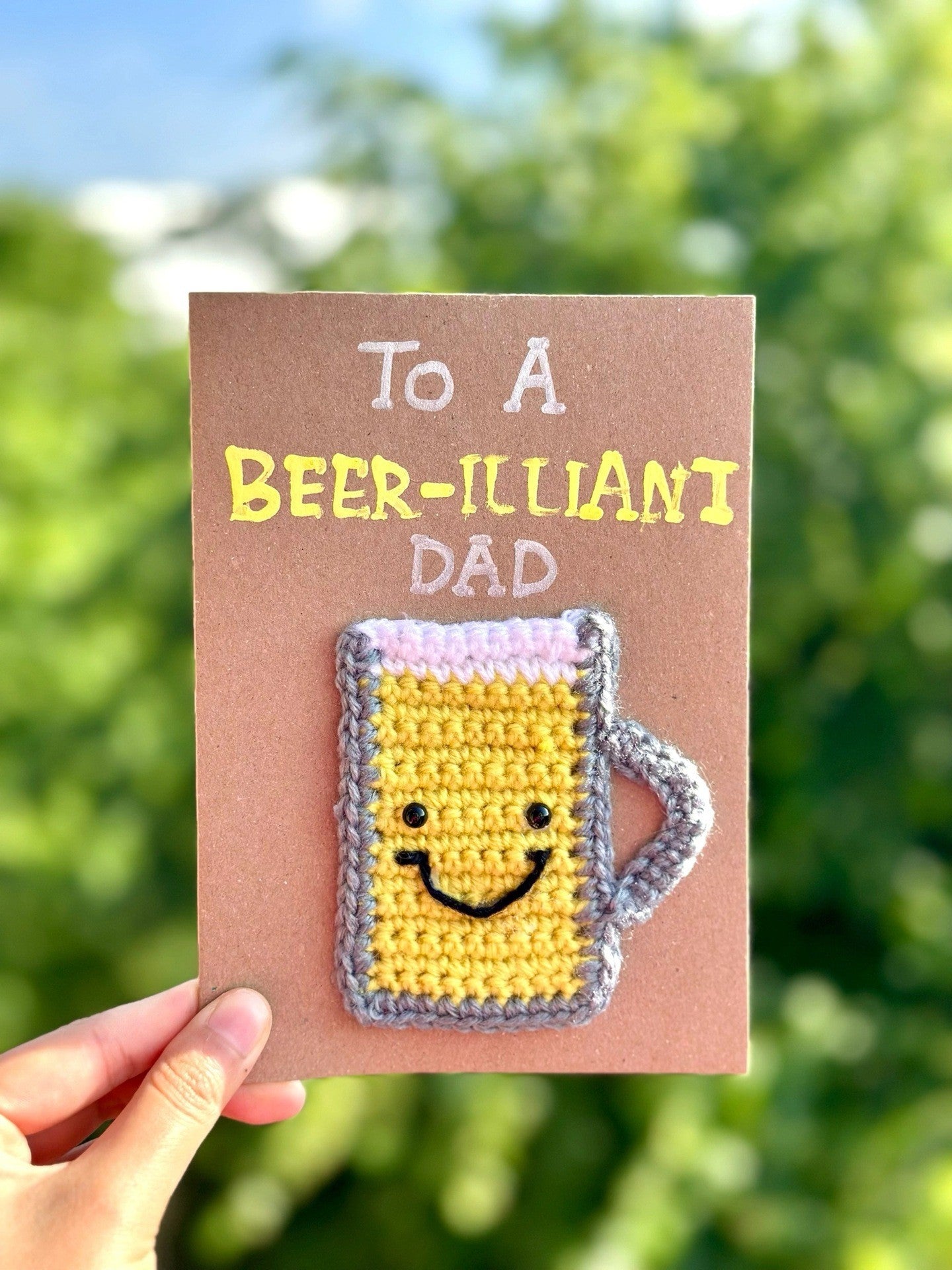 Hand stitched greeting card for fathers