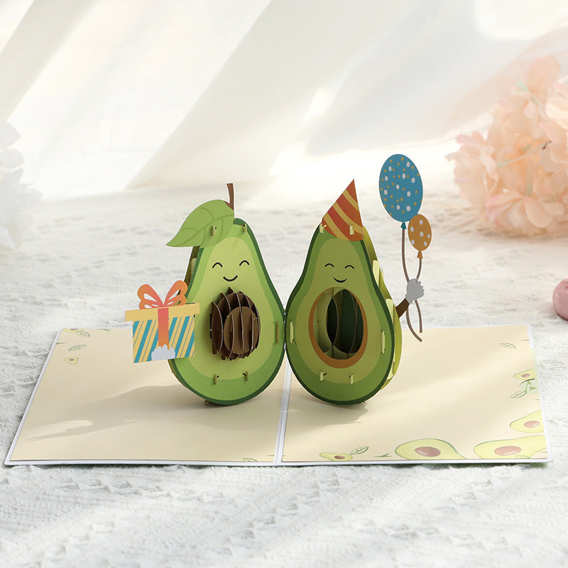 Hand in Hand Avocado 3D Pop-Up Birthday Greeting Card