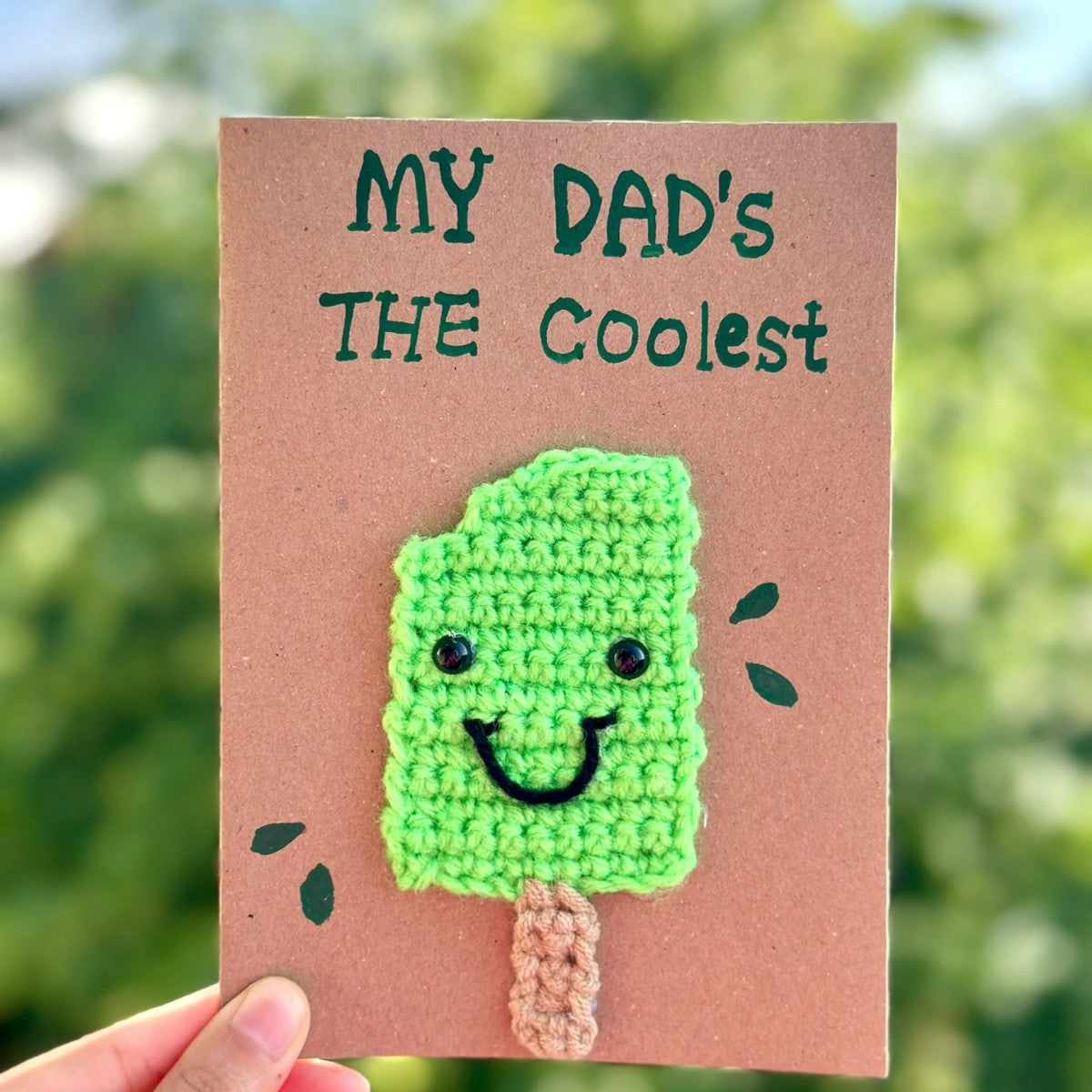 Hand stitched greeting card for fathers