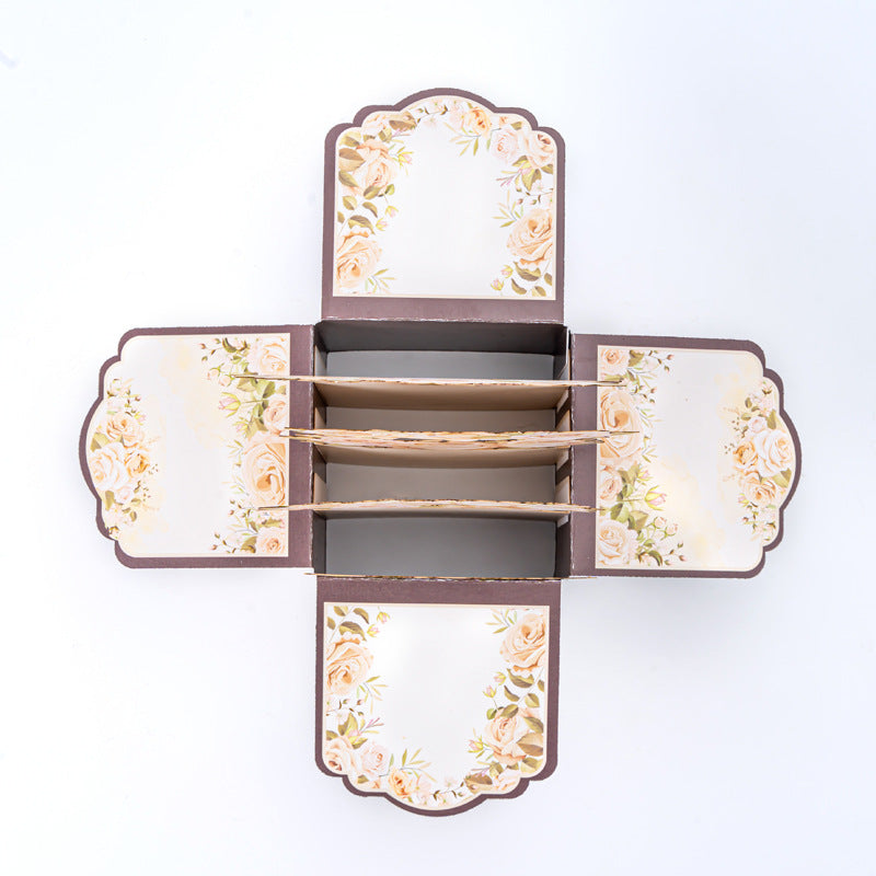 Champagne Rose 3D Pop-Up Box Card