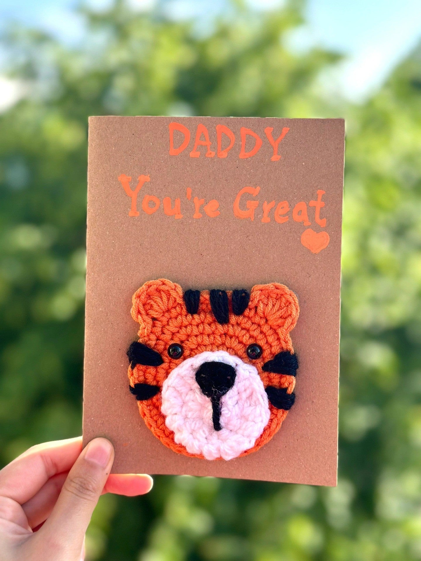 Hand stitched greeting card for fathers
