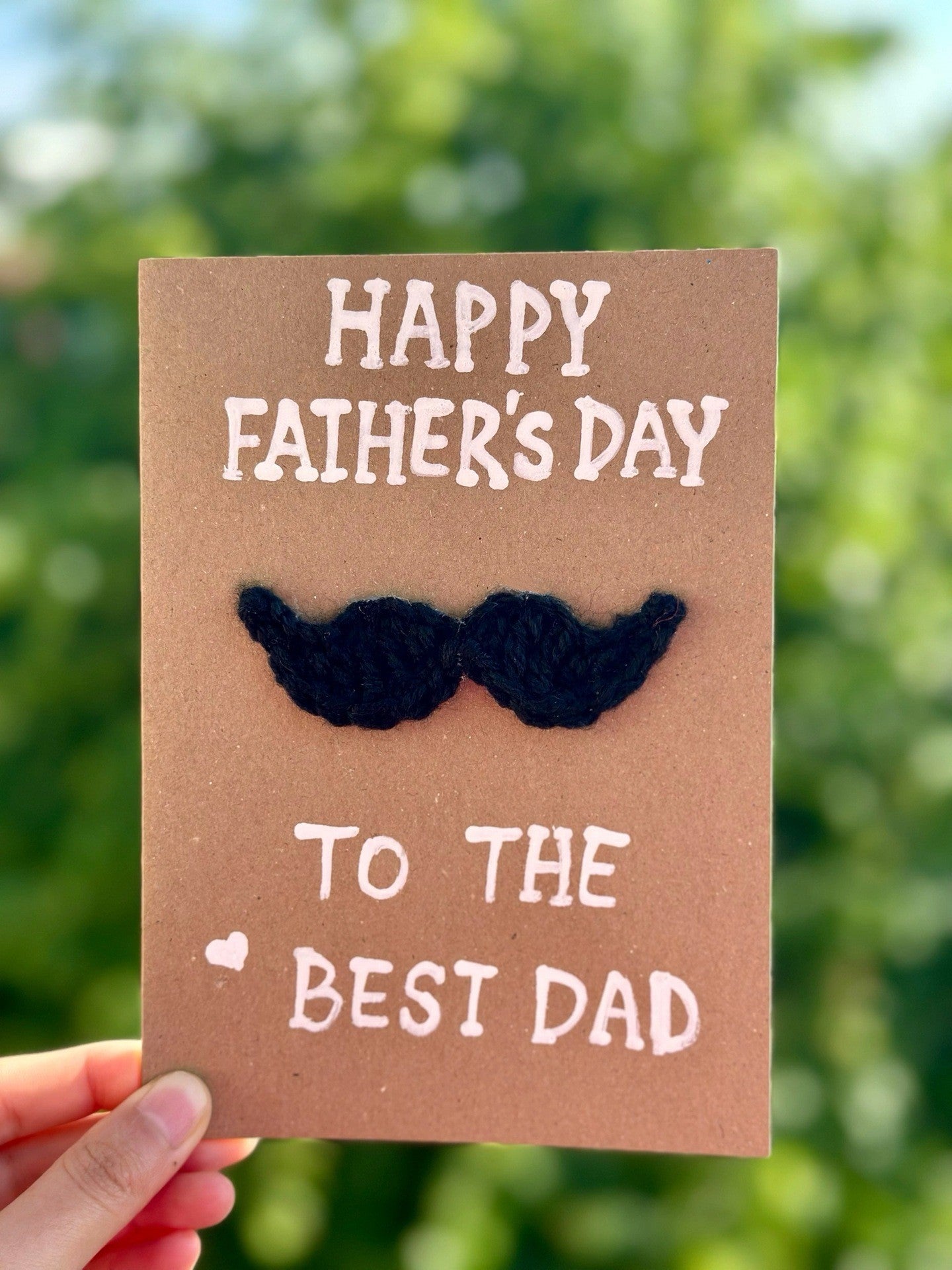Hand stitched greeting card for fathers