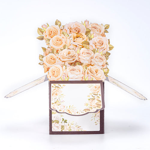 Champagne Rose 3D Pop-Up Box Card