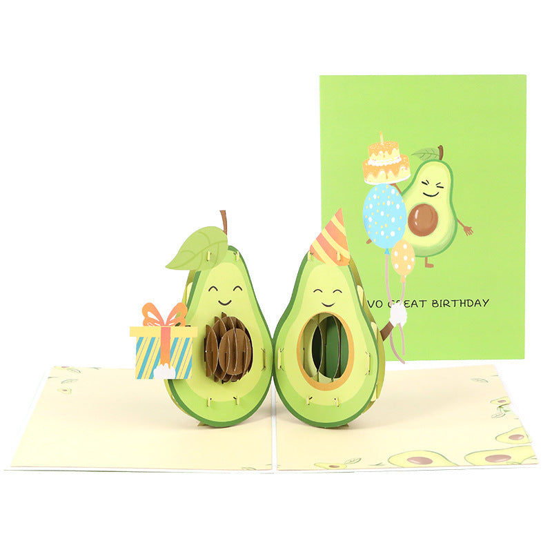 Hand in Hand Avocado 3D Pop-Up Birthday Greeting Card