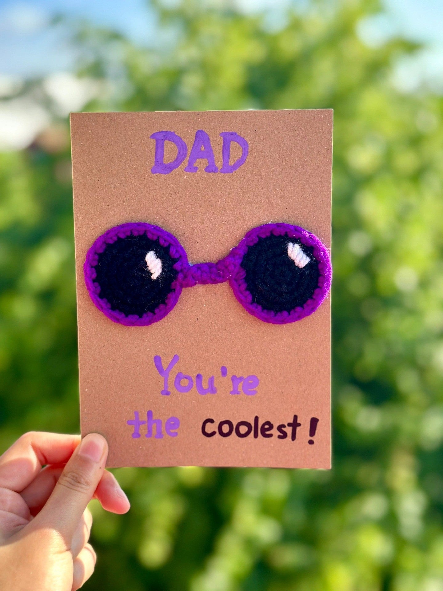 Hand stitched greeting card for fathers
