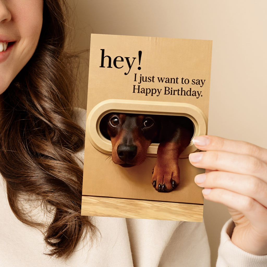 Cute Peeking Animal Happy Birthday Greeting Card