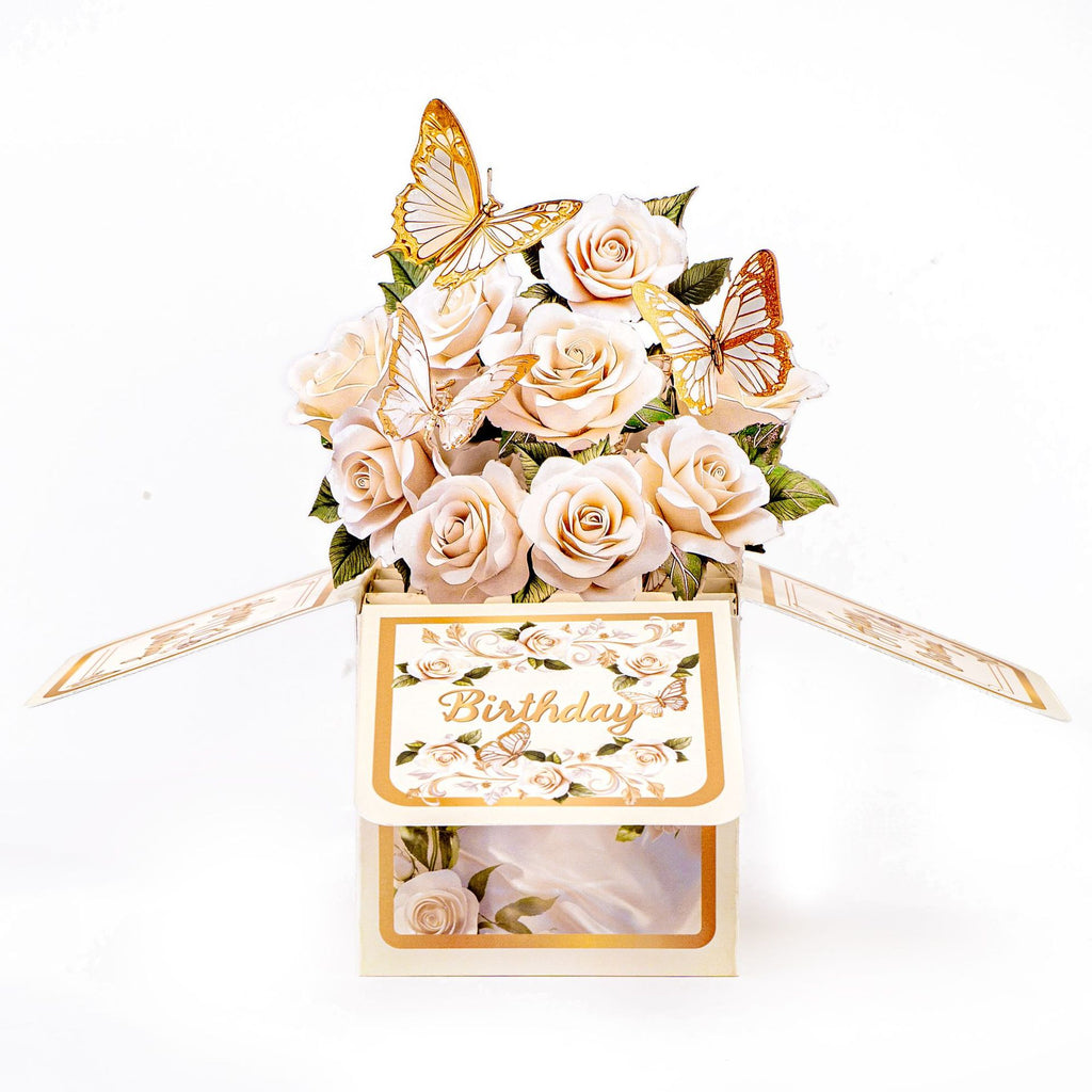 Surprise Rose & Butterfly 3D Birthday Pop-Up Premium Gift Card