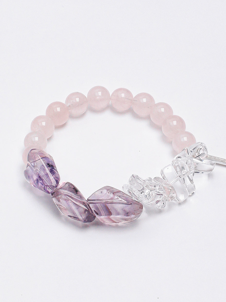 Blush Serenity — Rose Quartz & Amethyst Bracelet