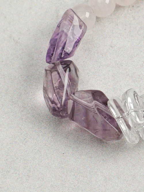 Blush Serenity — Rose Quartz & Amethyst Bracelet