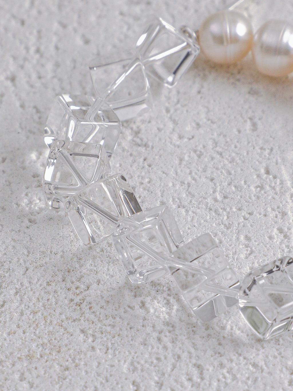 Pure Form — Crystal & Pearl Contrast Bracelet