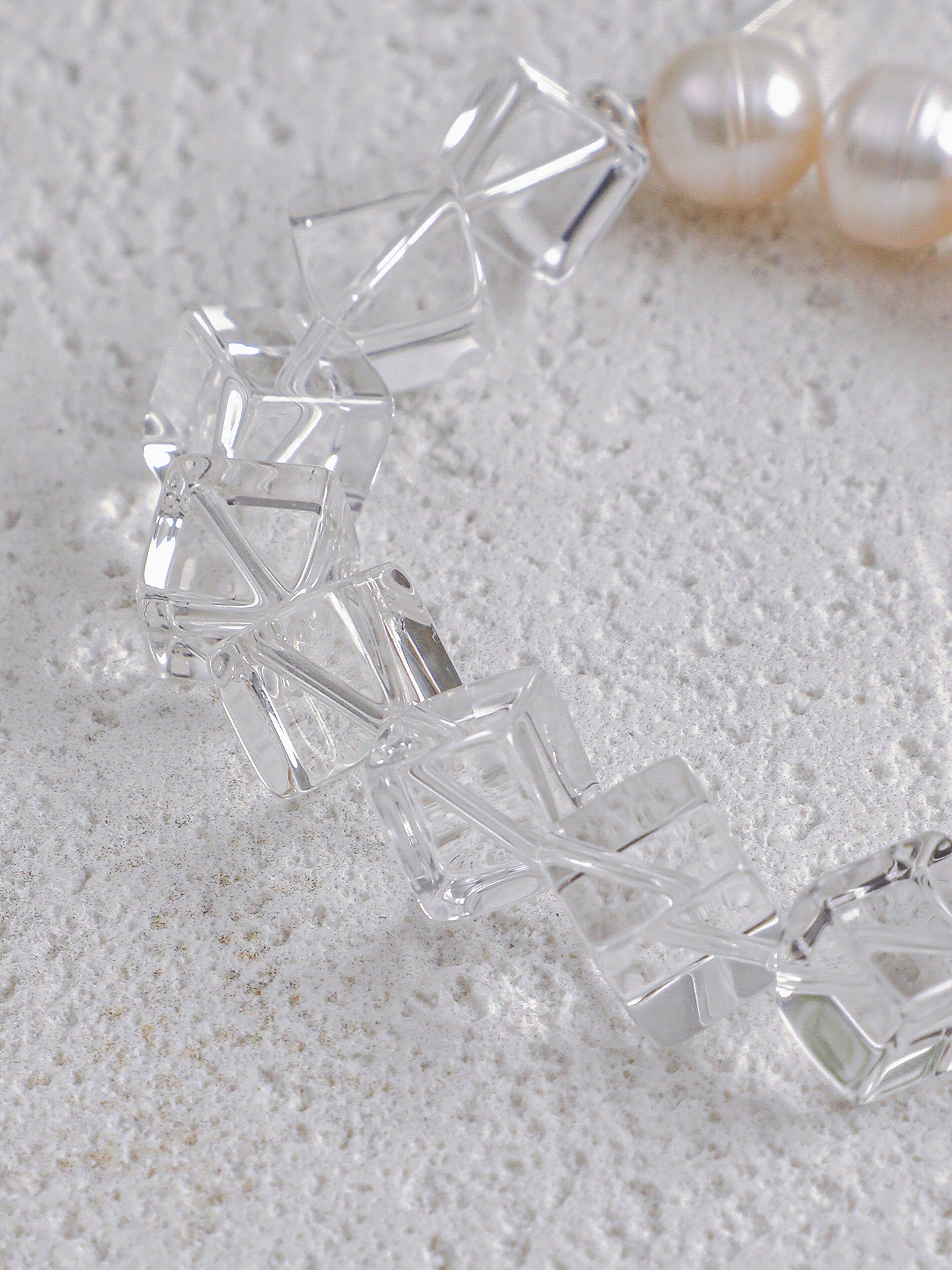 Pure Form — Crystal & Pearl Contrast Bracelet
