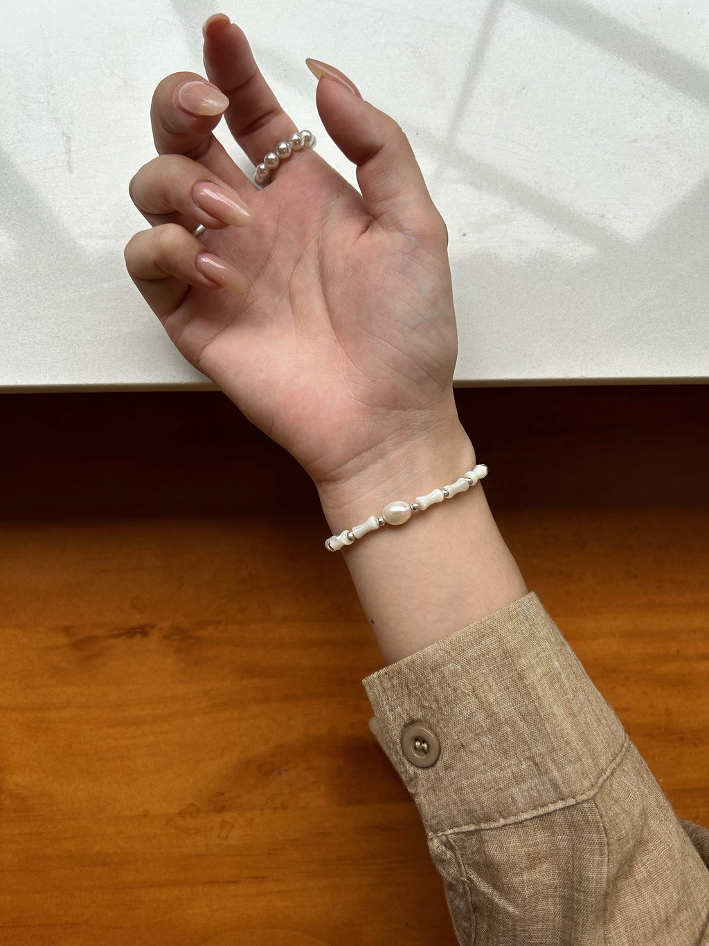 Ivory Reed & Starlink double layered bracelet