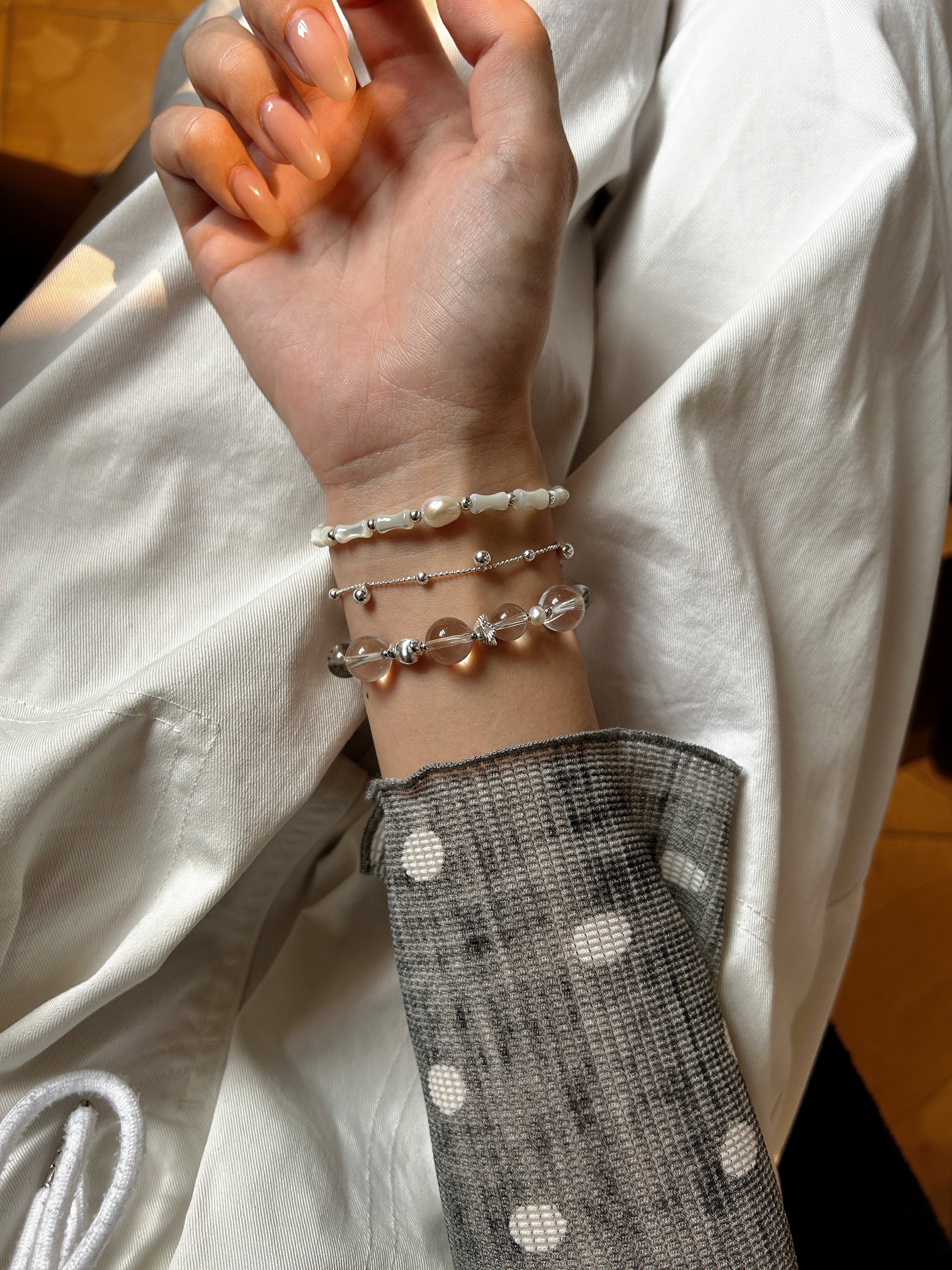 Ivory Reed & Starlink double layered bracelet