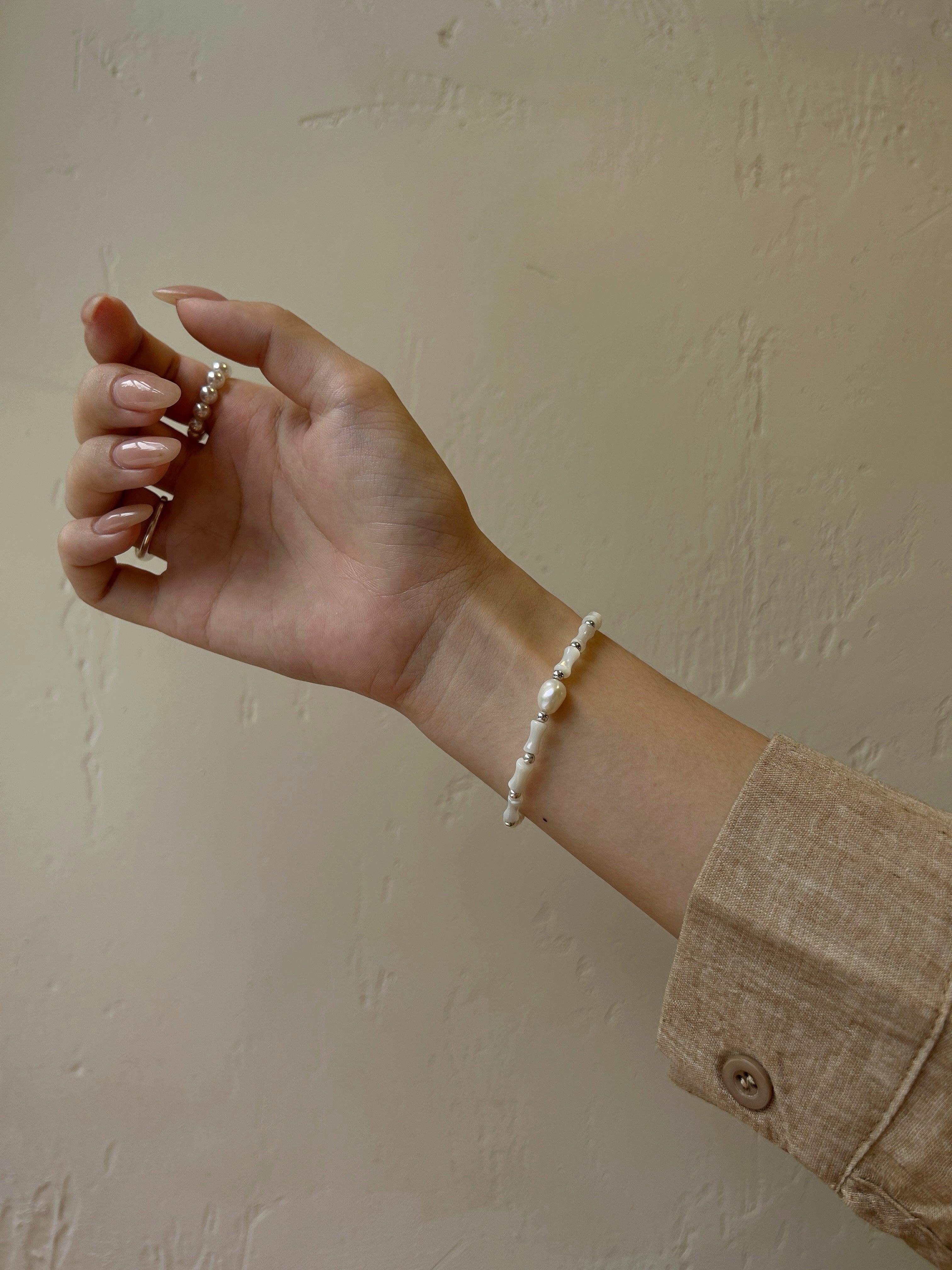 Ivory Reed & Starlink double layered bracelet