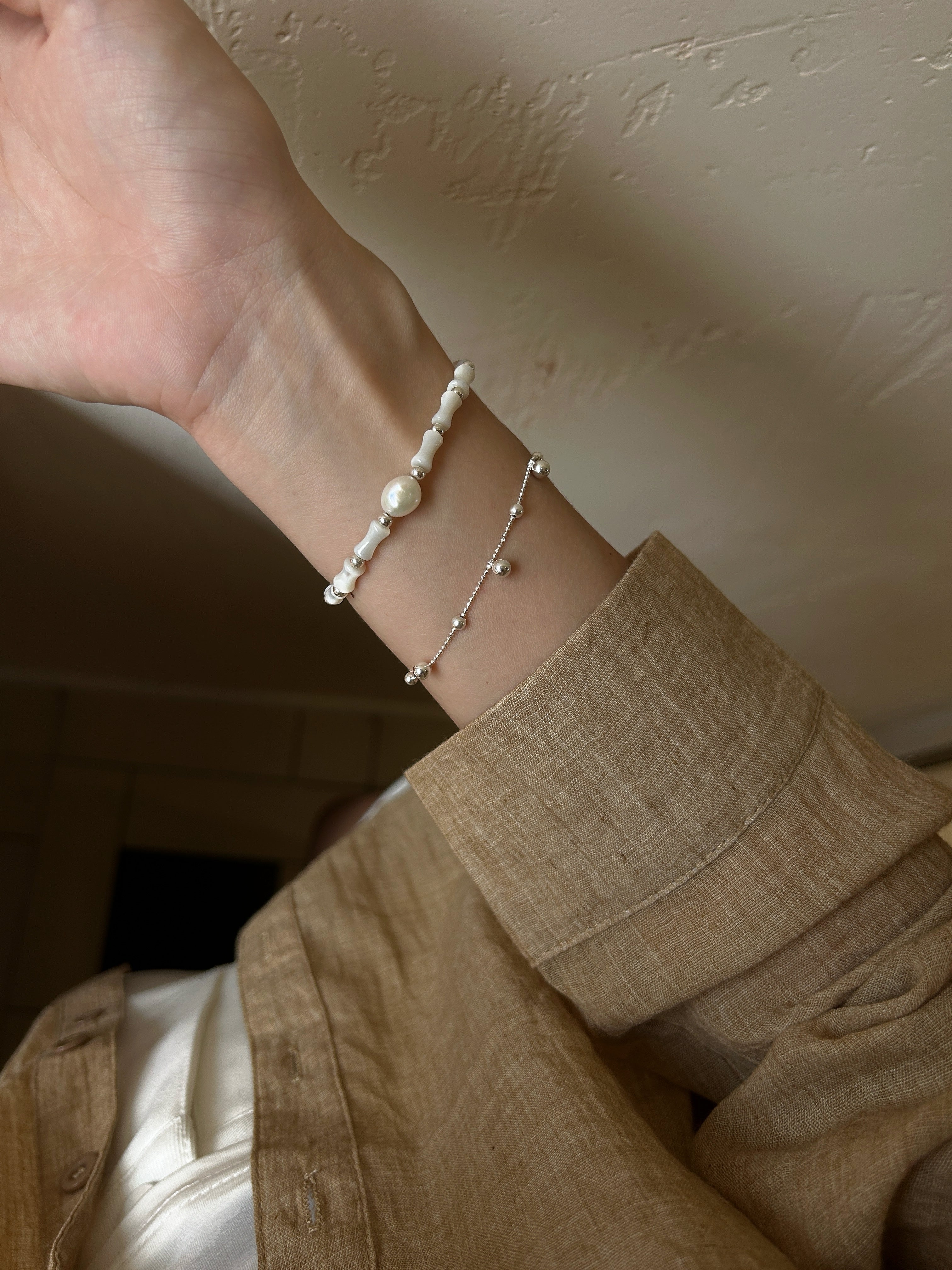 Ivory Reed & Starlink double layered bracelet