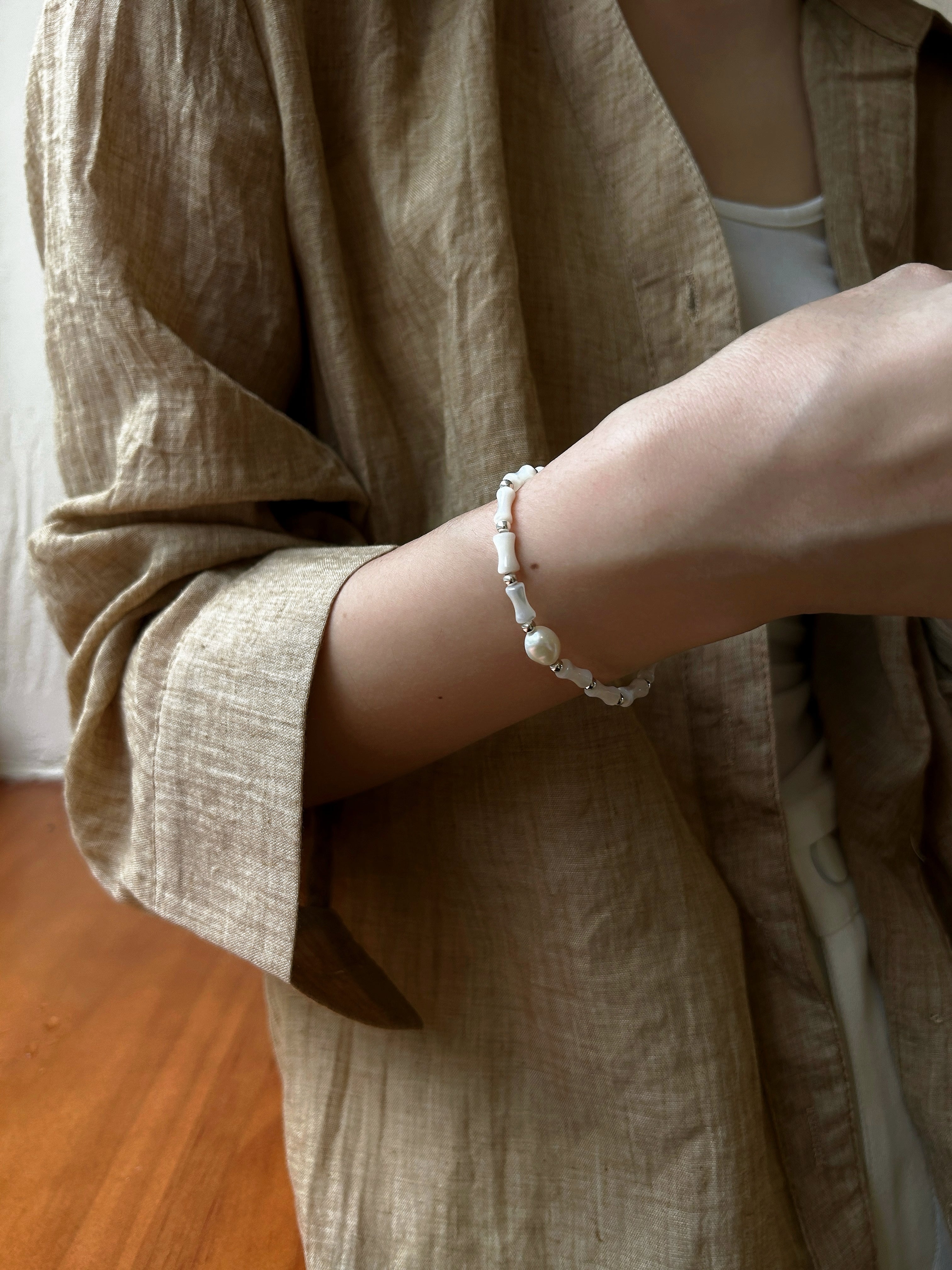 Ivory Reed & Starlink double layered bracelet